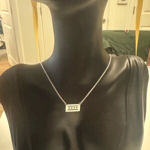 Elegant Silver Chicago Flag Necklace